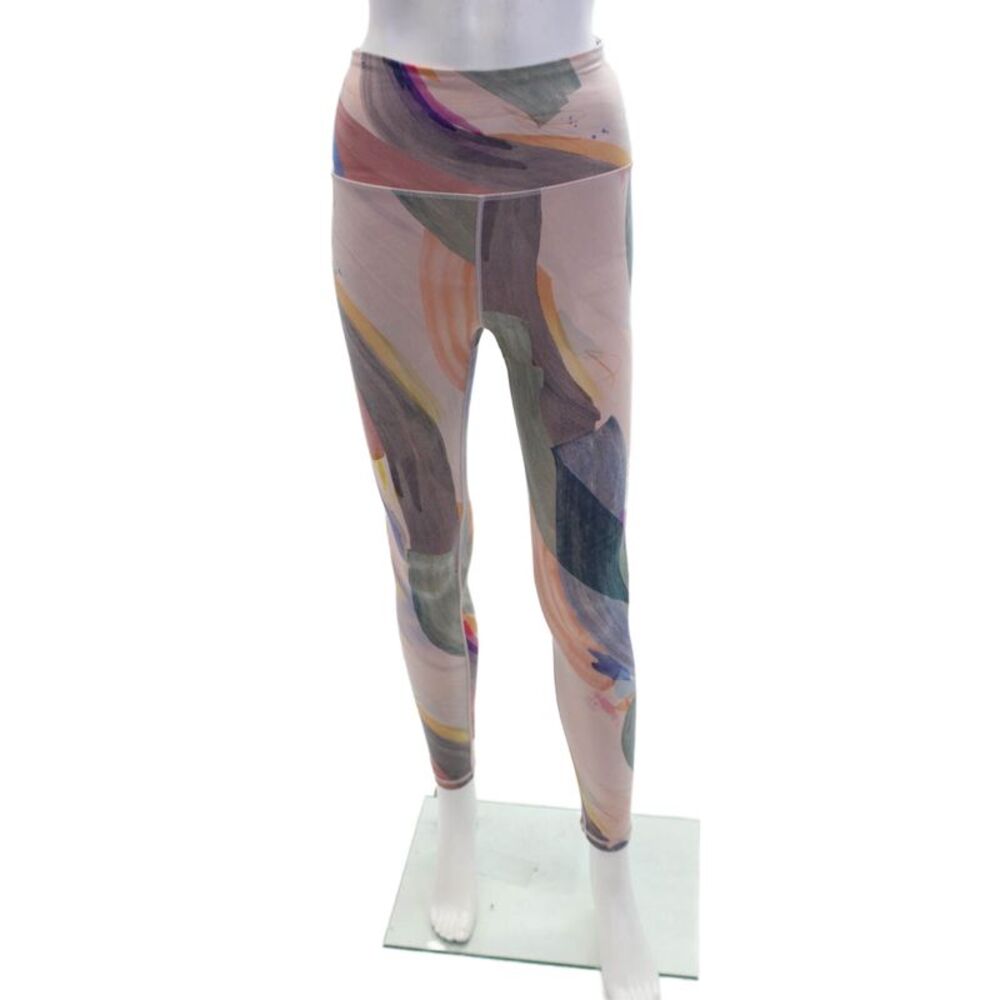 Athleta Womens Abstract Printed High Waisted Ankle Leggings Multicolor Size XS